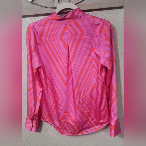 MANGO  MNG  Satin print blouse Size 2 - Picture 3 of 10